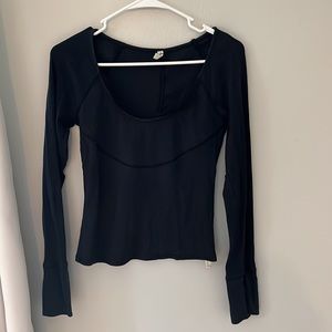 Free people lace detail long sleeve top